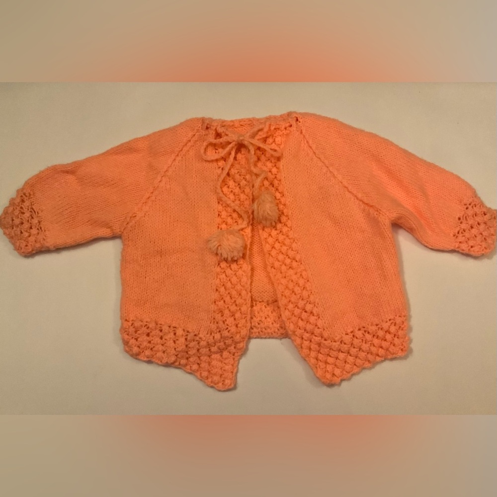 Vintage 80s Peach Knit Cardigan